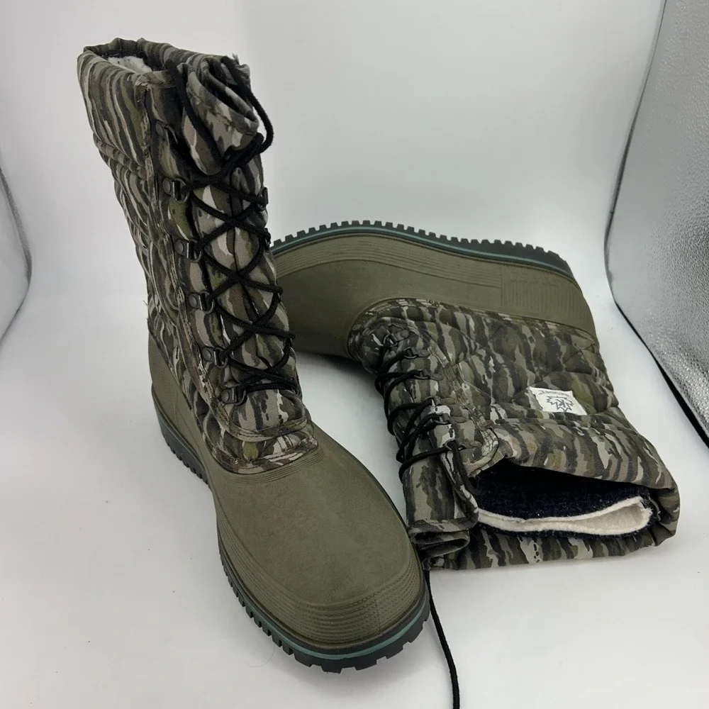 Vintage Sorel Boots Mens Size 9 Green Camo Insulated Wool Lined Snow Winter‎